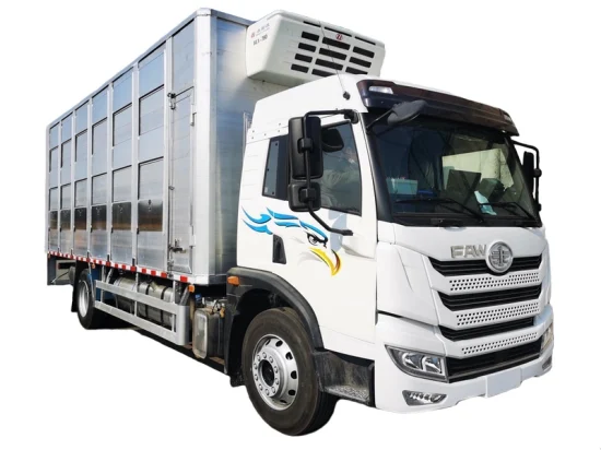 Camión de transporte de ganado FAW de 60 ~ 90 piezas con sistema de filtro de aire, camión de ovejas de cabra, cerdo, cerdo vivo, transporte